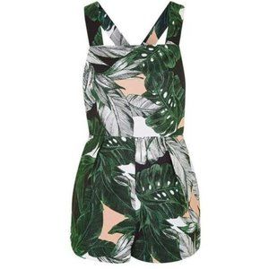 Topshop Leaf leaves Playsuit Romper Jumpsuit US 6